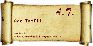 Arz Teofil névjegykártya